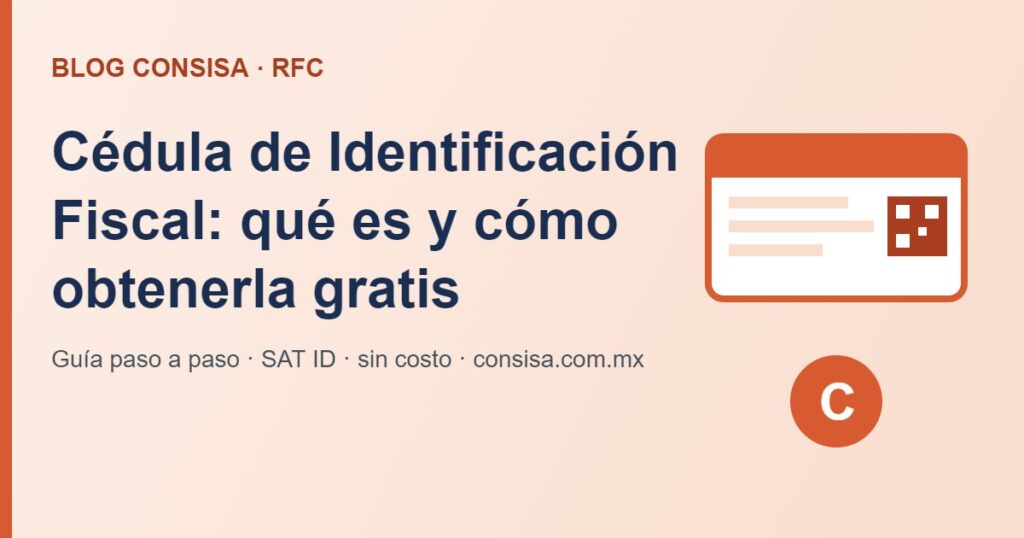 Cédula de identificación fiscal del SAT con código QR — guía CONSISA